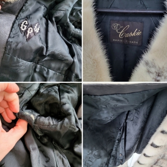 Vintage Genuine Mink and Leather Chevron Fur Coat - Picture 8 of 9